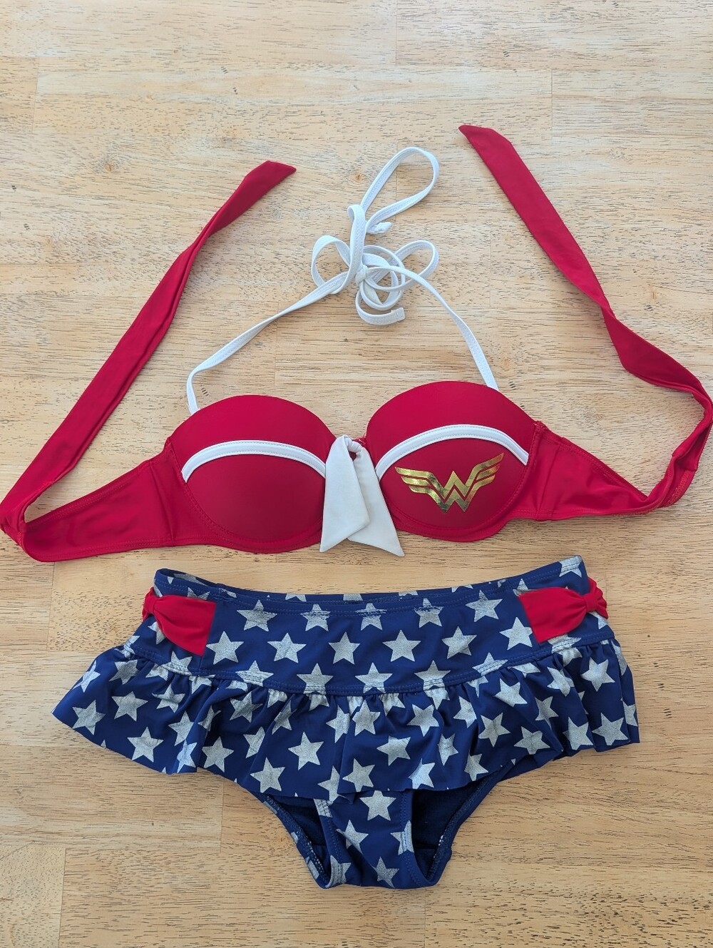 DC Comics Wonder Woman Red White & Blue America 4th of July XS Bikini Set
